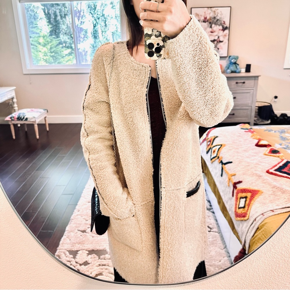 Stradivarius Faux Sherpa Coat Reversible